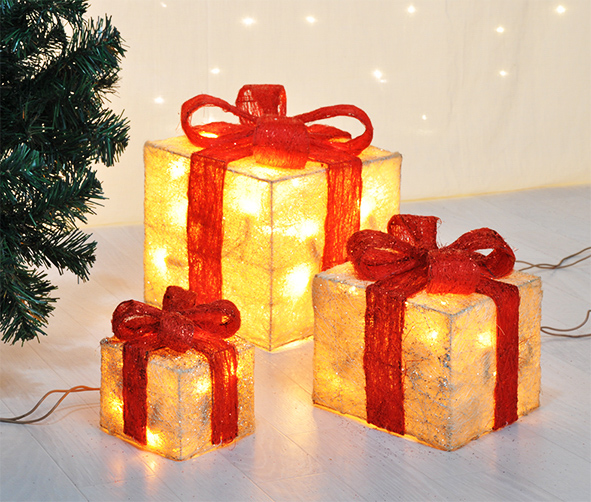 Beleuchtete Geschenkboxen 3er Set