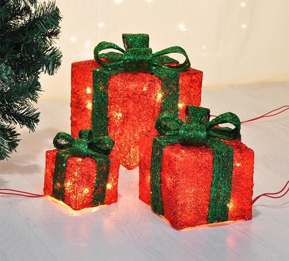 Beleuchtete Geschenkboxen 3er Set