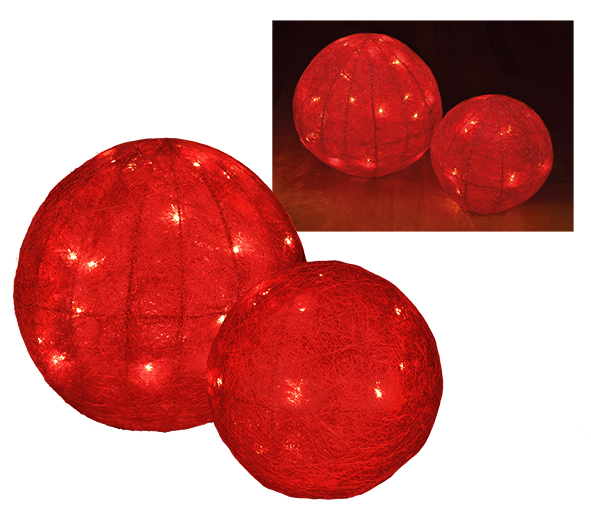 Beleuchtete Sisalkugeln - 2er Set