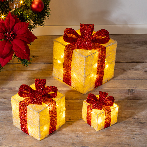 3er Set LED Geschenkboxen