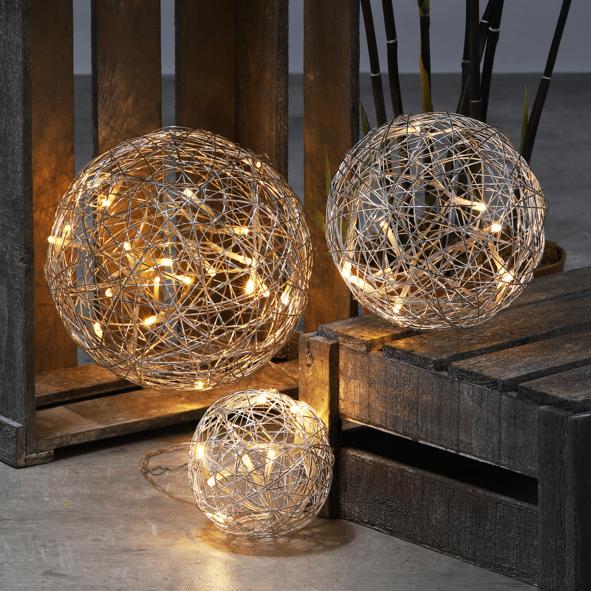 Deko Kugeln aus Draht 3er Set