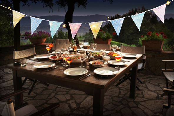 LED Solar-Wimpelkette