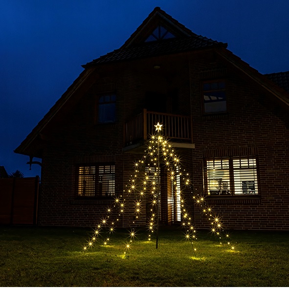 LED Lichterpyramide mit 400 warm weißen LED