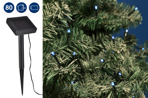 LED Solarlichterkette mit 80 weißen
