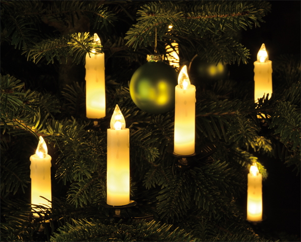Echtwachs-Lichterkette m.15 LED-Kerzen