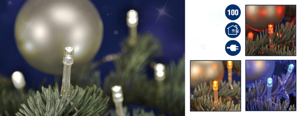 LED Lichterkette mit 100 Lämpchen für