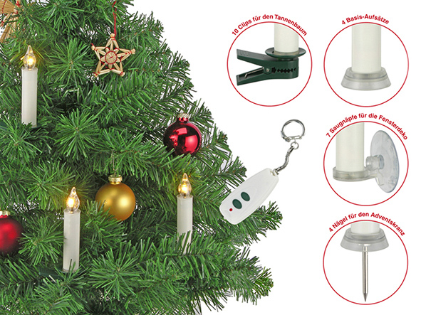 10 kabellose Weihnachtskerzen mit