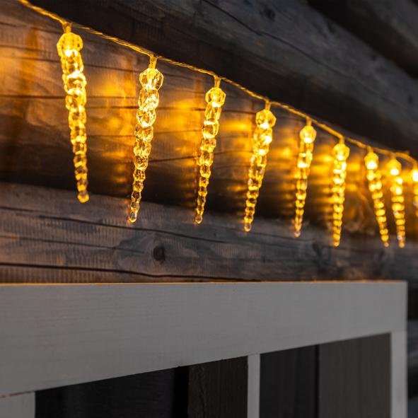 LED-Lichterkette "Eiszapfen" - 40 warm weißen LEDs