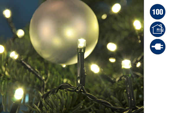 LED Lichterkette mit 100 Lämpchen für