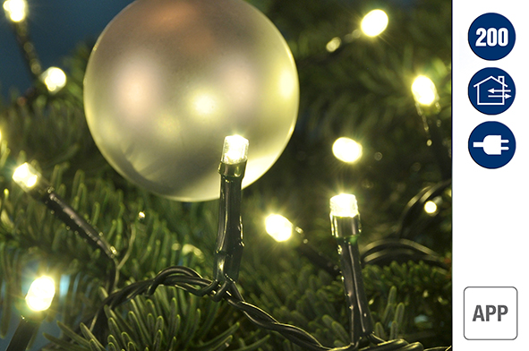 LED Lichterkette mit 200 Lämpchen für