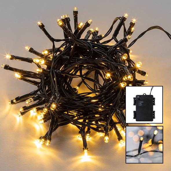Lichterkette mit 100 warm weißen LEDs