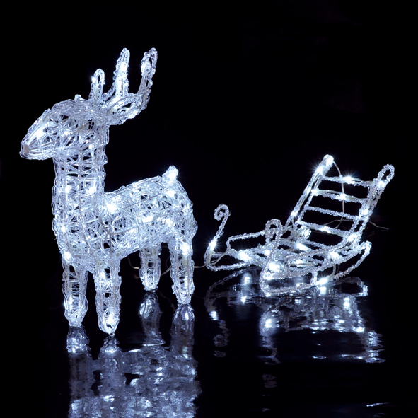 LED Rentier mit Schlitten