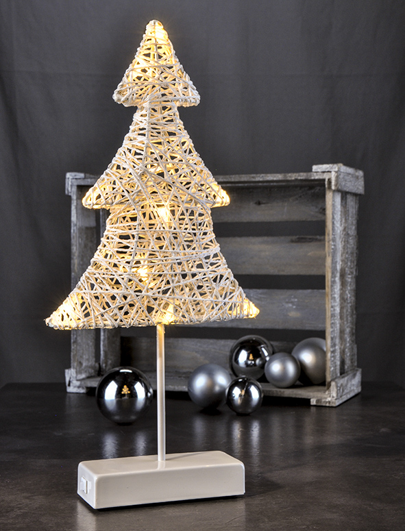 LED Deko Tischleuchte im Tannendesign