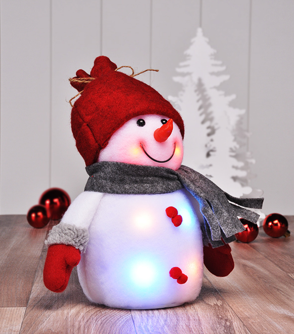 Schneemann mit bunten LED