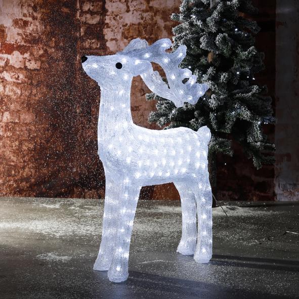 Acrylhirsch mit 200 kaltweißen LED
