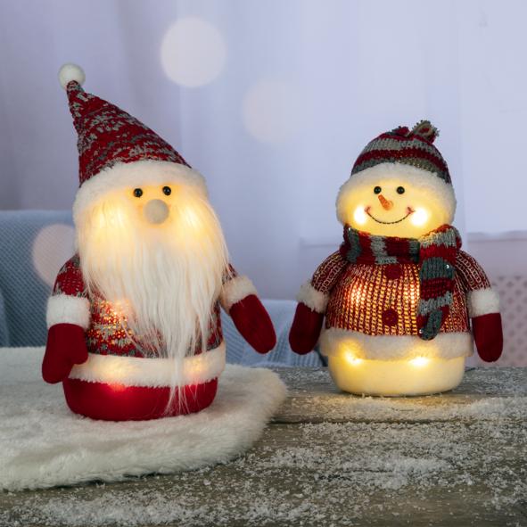 LED Schneemann und Weihnachtsmann sortiert