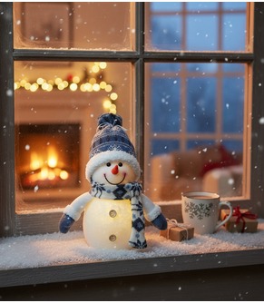 LED Schneemann, 8 warm weiße LED