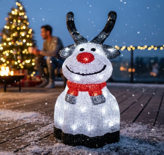 Acryl Elch mit 45 kalt weißen LED