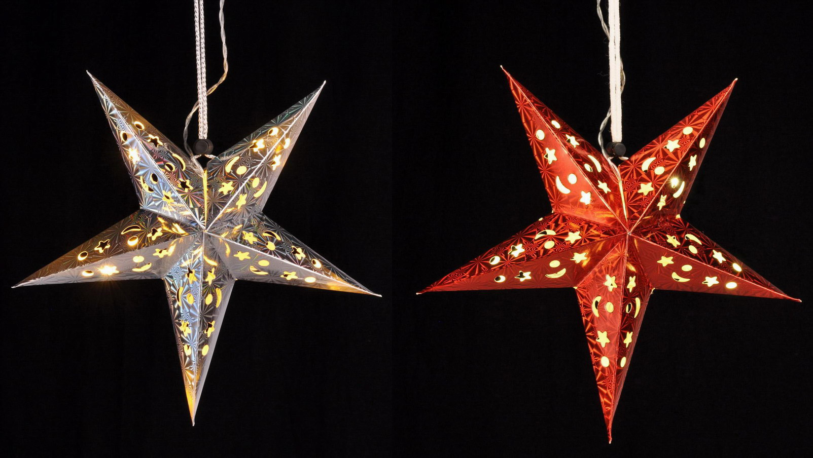 Papierstern mit LED Beleuchtung