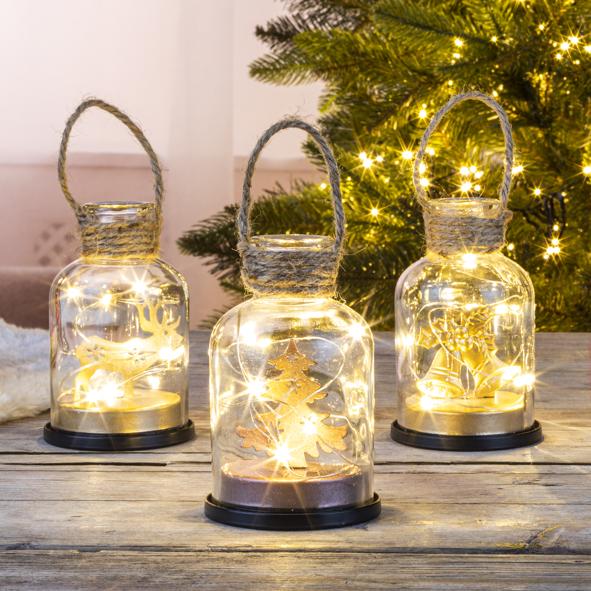 LED Weihnachtslichter im Glas