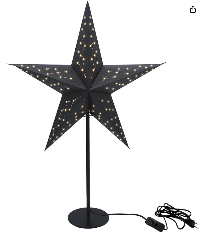 Papierstern Lampe schwarz