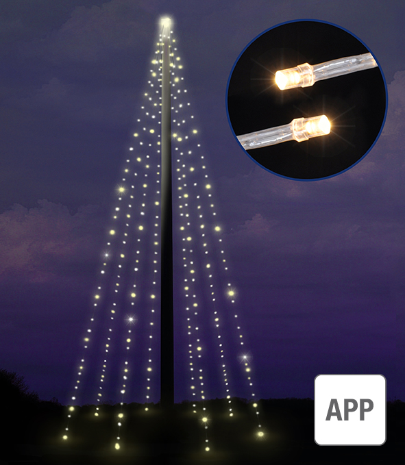 Fahnenmast-Lichterkette - mit Appfunktion