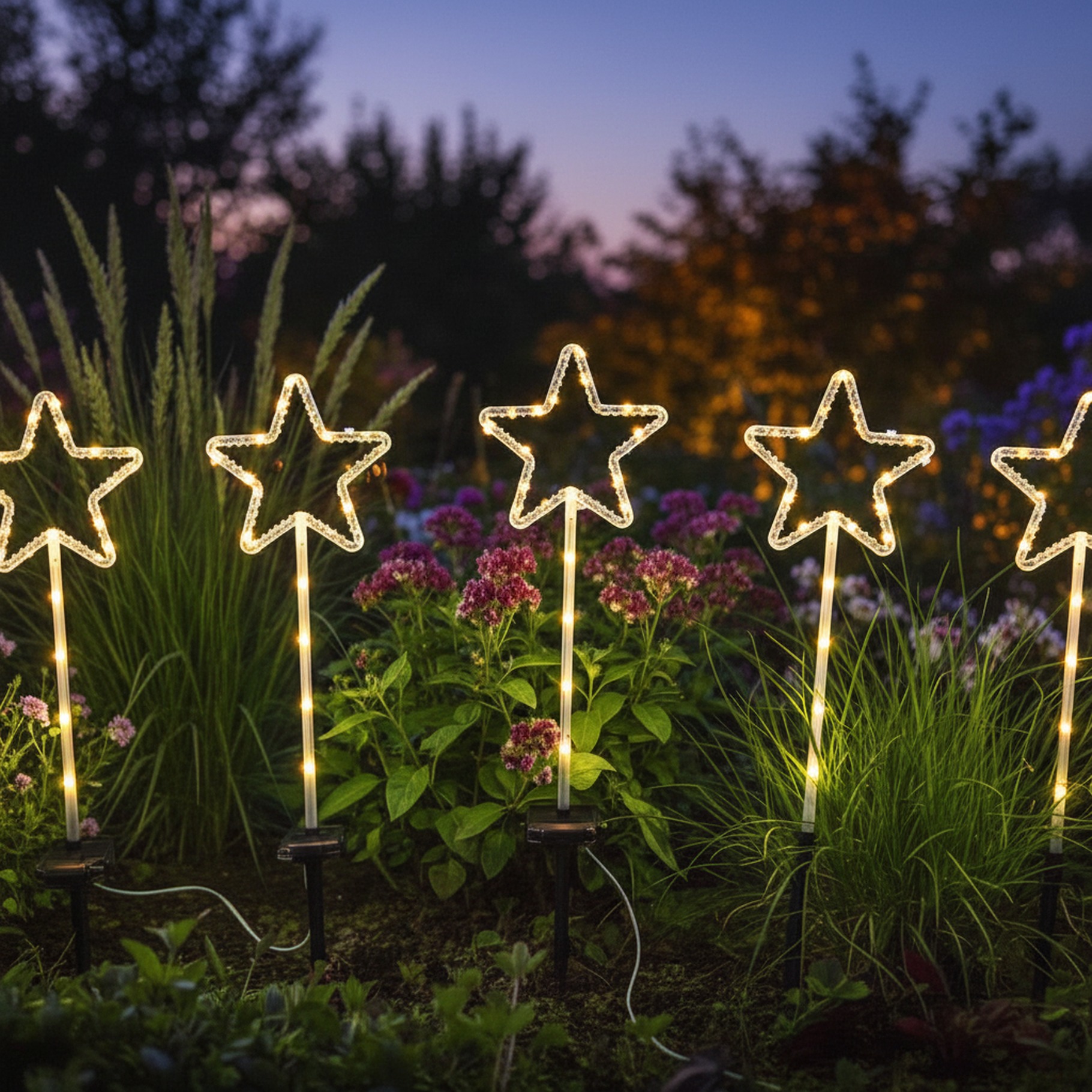 LED Solar Gartenstecker im Sterndesign