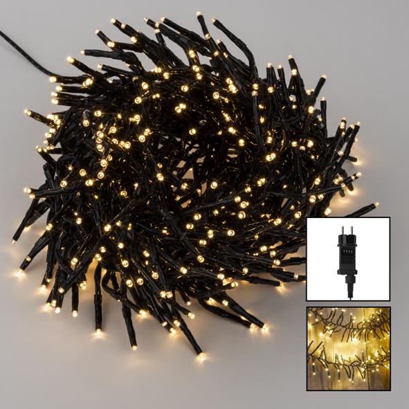 Cluster-Lichterkette mit 588 warm weißen LEDs