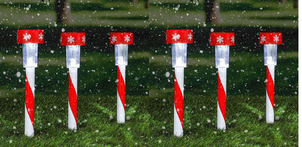 6er Set Solar LED Weihnachtsleuchten