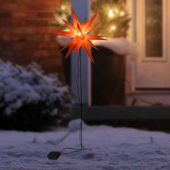 LED Gartenstecker PVC Stern, rot