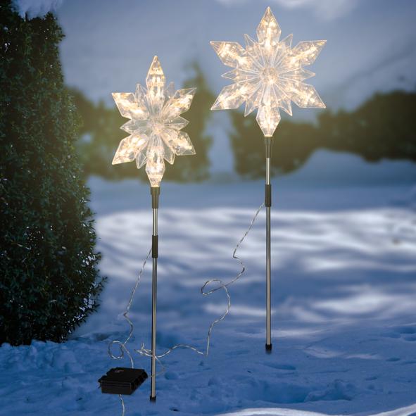 2er Set LED Gartenstecker Stern