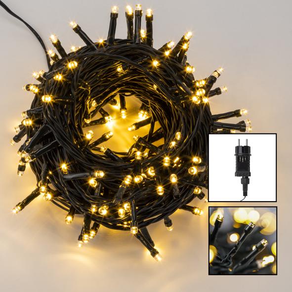 Lichterkette mit 200 warm weißen LEDs
