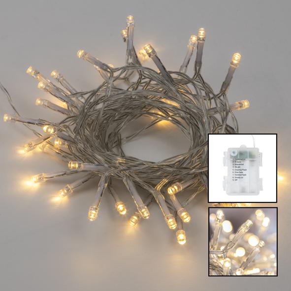Lichterkette mit 50 warm weißen LEDs