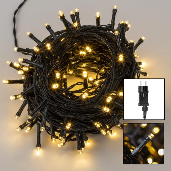 Lichterkette mit 160 warm weißen LEDs