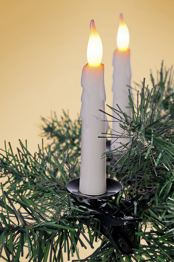 Echtwachs-Lichterkette m.15 LED-Kerzen
