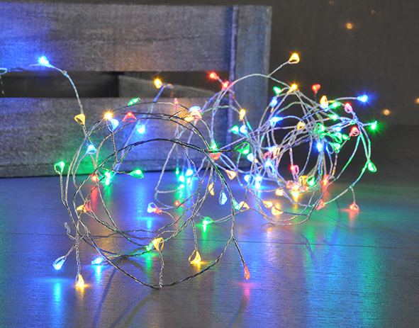 Deko-Kupferdraht mit 100 bunten LED