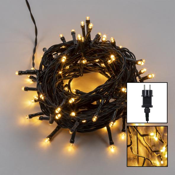Lichterkette mit 100 bernsteinfarbenen LEDs