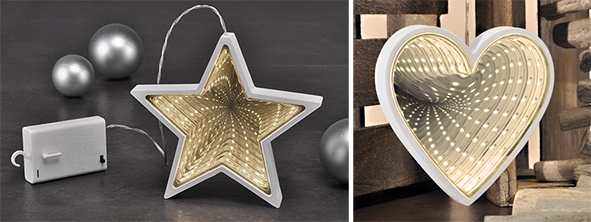 Deko-Figuren mit Endlos-Spiegeleffekt