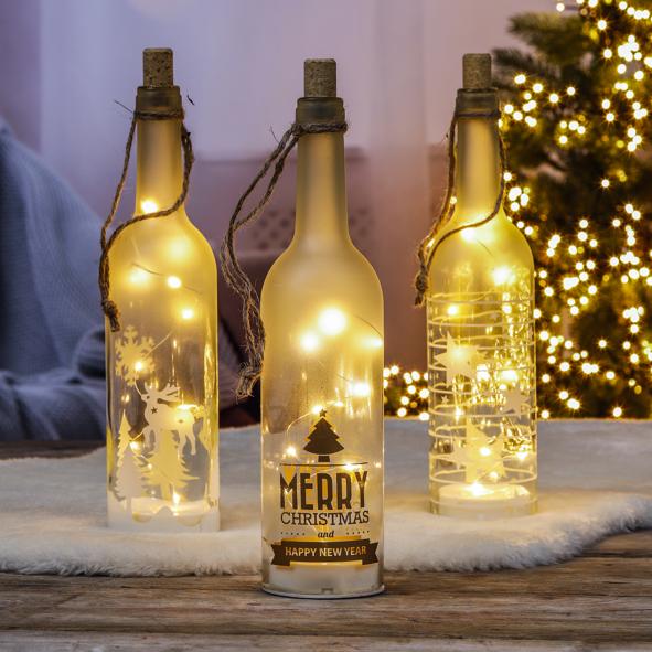 Glasflasche mit LED Beleuchtung