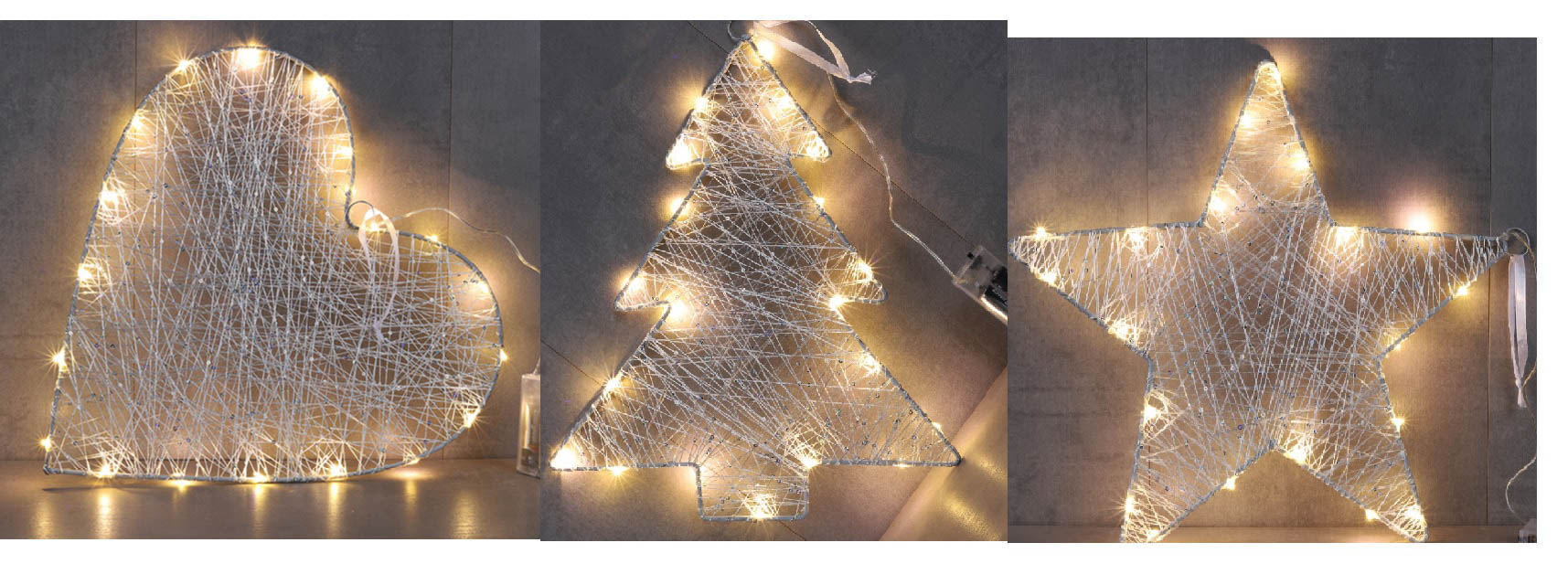 Metall Silhouette mit 20 warm weißen LED