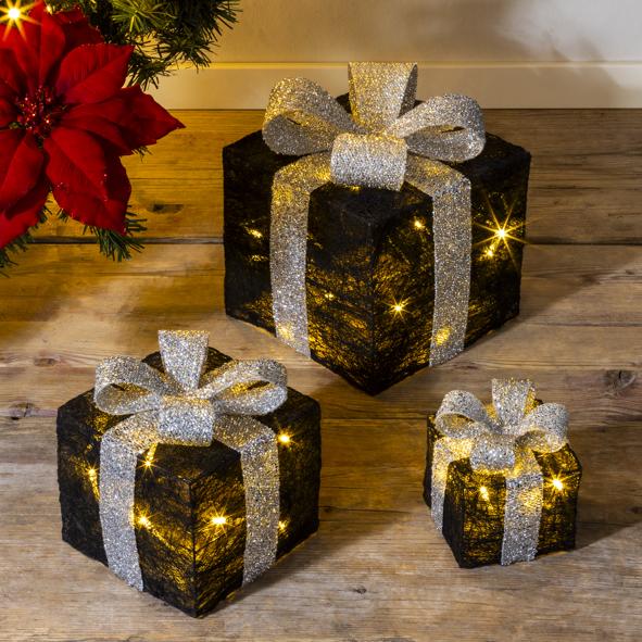 3er Set LED Geschenkboxen