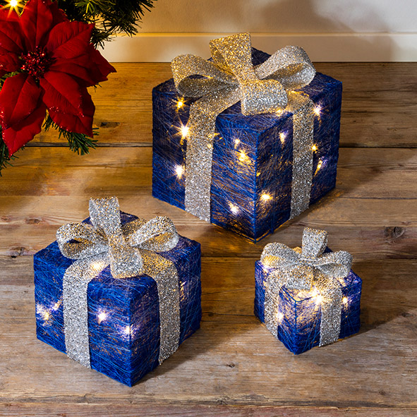 3er Set LED Geschenkboxen