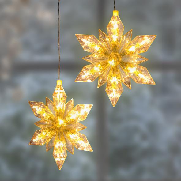 2er Set LED Weihnachtssterne