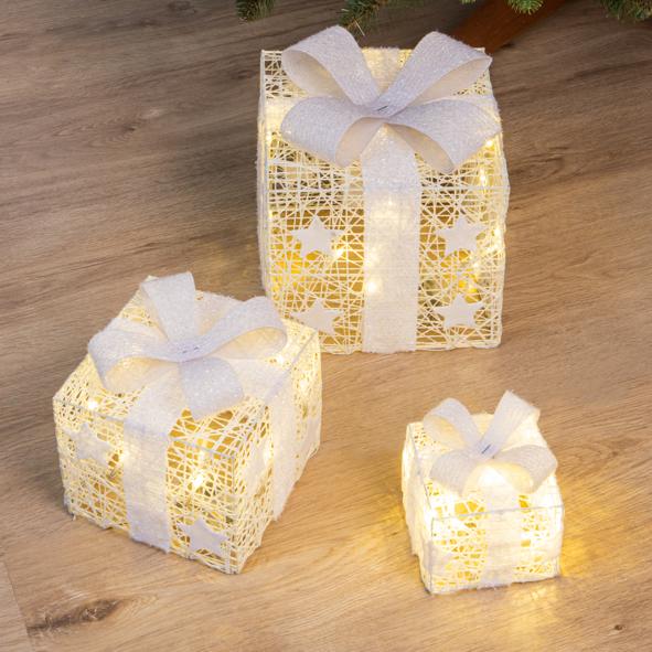 3er Set LED Geschenkboxen