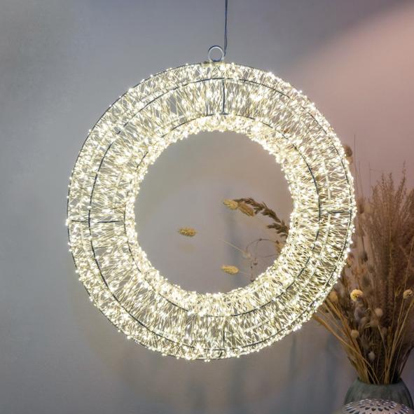 Deko Leuchtkranz mit 4000 warm weißen LEDs