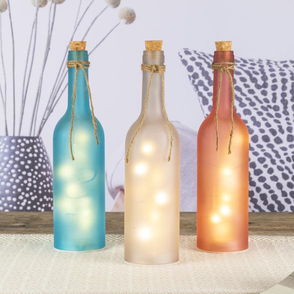 LED Flasche mit 10 warm weißen LED