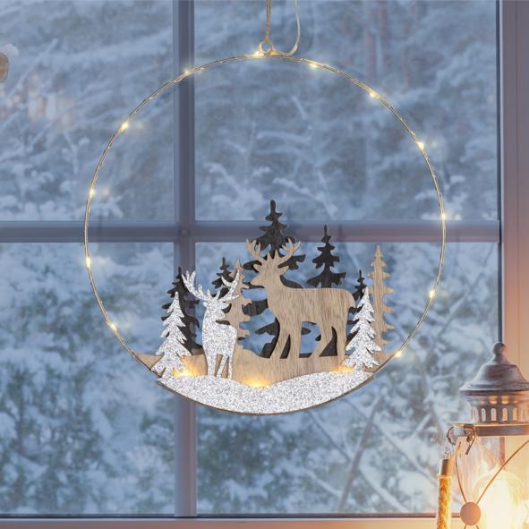 LED Metall Ring, mit 20 warm weißen LEDs