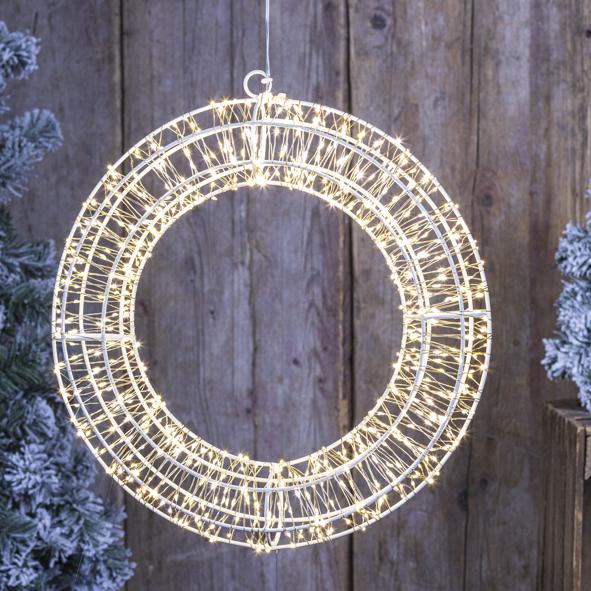 Deko Leuchtkranz aus Metall mit 960 Lichtern