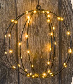 Metallkugel mit 50 warm weißen LED