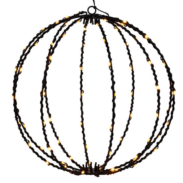 Metallkugel mit 80 warm weißen LED